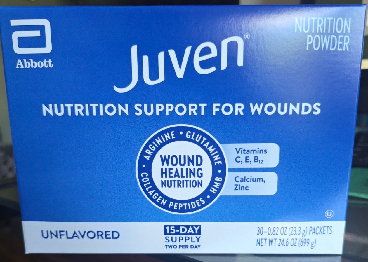 Juven Unflavored Wound Healing Nutrition Powder — Box of 30 Packets (15-Day Supply)