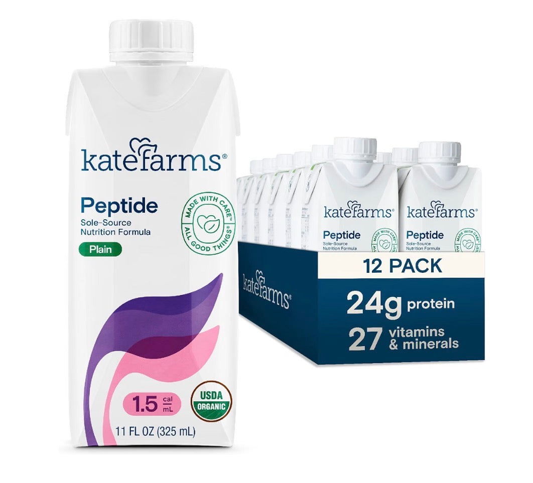 Kate Farms Peptide 1.5 Plain Sole-Source Nutrition Formula — 12-Pack (12 x 325mL / 11 fl oz)