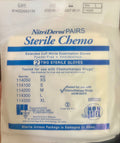 NitriDerm Sterile Chemo Extended Cuff Nitrile Gloves — front packaging showing ASTM D6978 chemotherapy-tested, powder-free, non-latex, size L