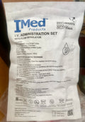 IMed IV Administration Set with Flow Regulator IM42074 — back label with contents and directions