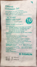 B. Braun Filtered Extension Set FE5009F packaging label — REF 474002