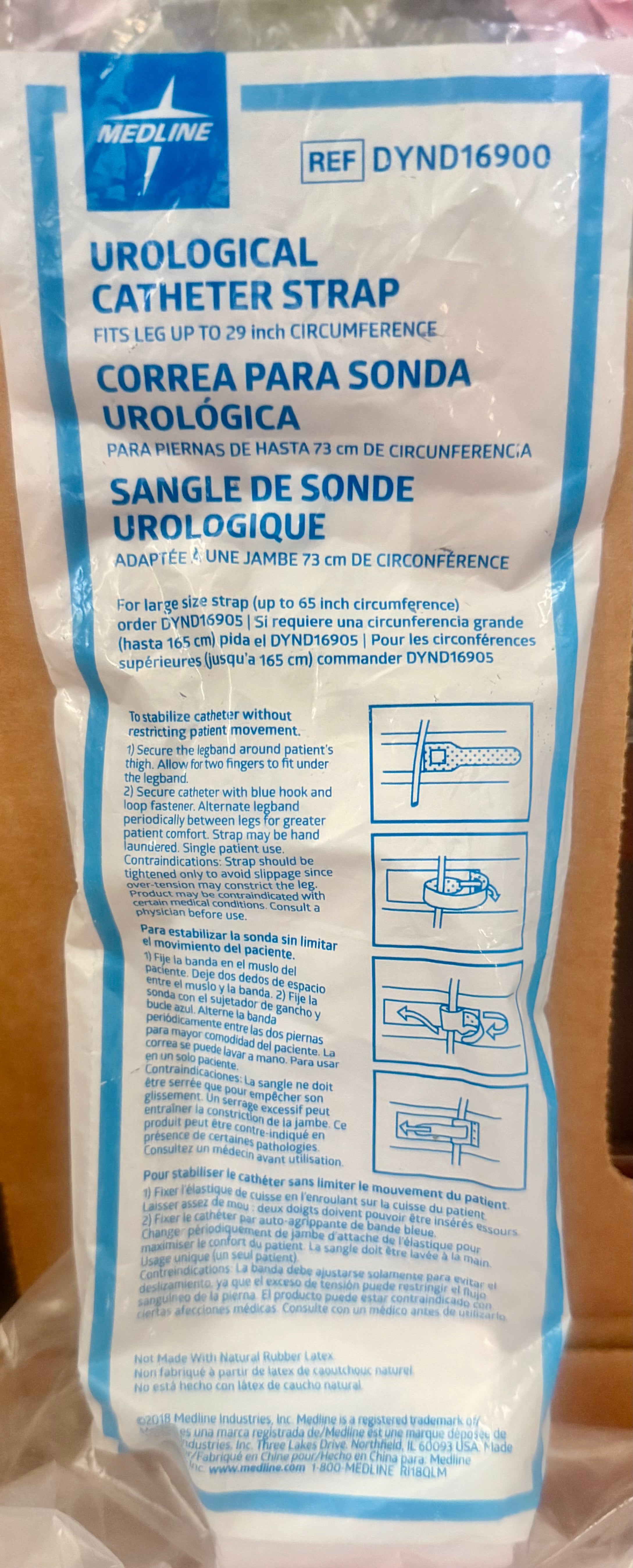 Medline Urological Catheter Strap DYND16900 front packaging