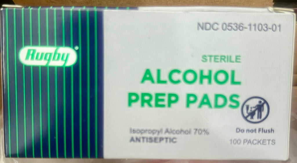 Rugby Sterile Alcohol Prep Pads front of box — NDC 0536-1103-01