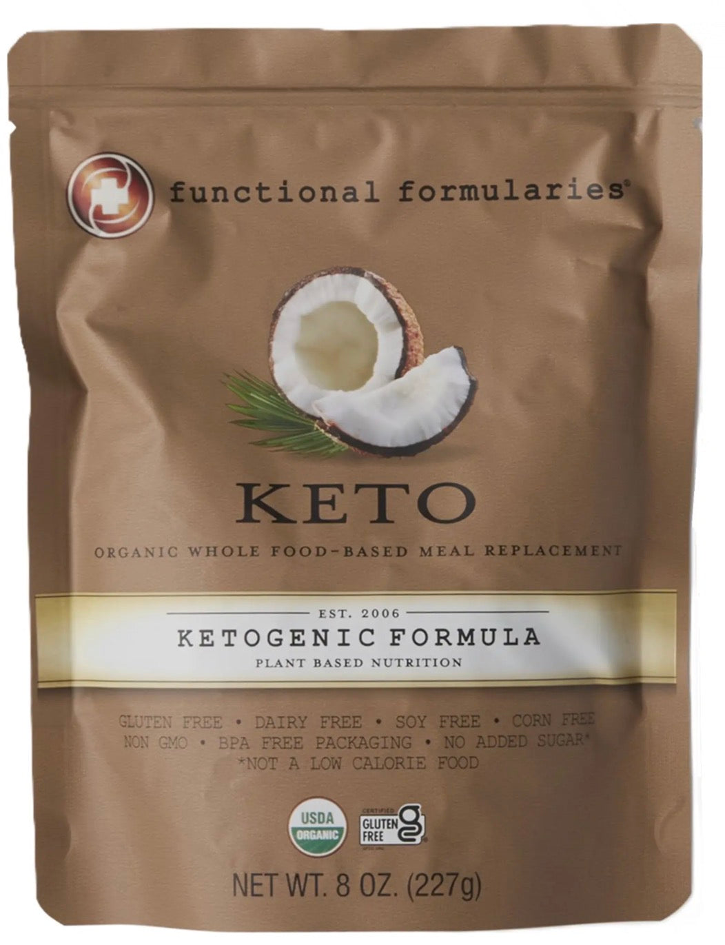 Functional Formularies Keto organic ketogenic formula 8oz pouch front