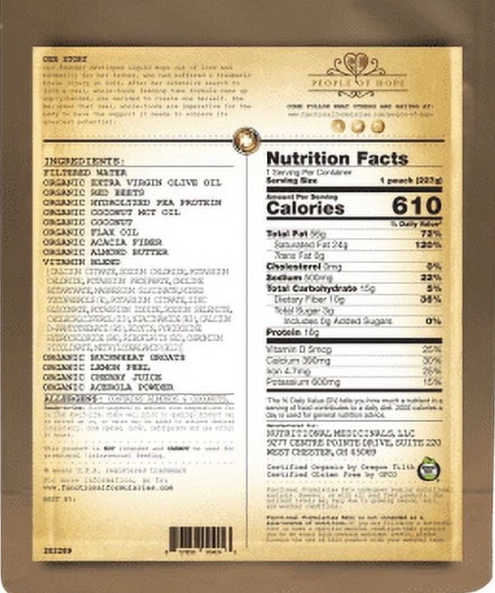 Nutrition facts and ingredients label for Functional Formularies Keto ketogenic formula