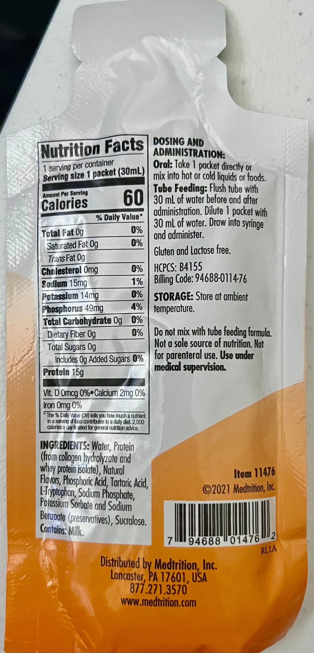 ProSource NoCarb Complete Liquid Protein — Single Packet (1 fl oz / 30 mL) | Neutral Flavor